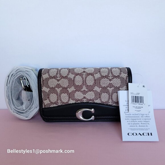 COACH Bandit Signature Jacquard & Glovetanned Leather BELT Bag-Cocoa Black⭐ - Picture 16 of 16